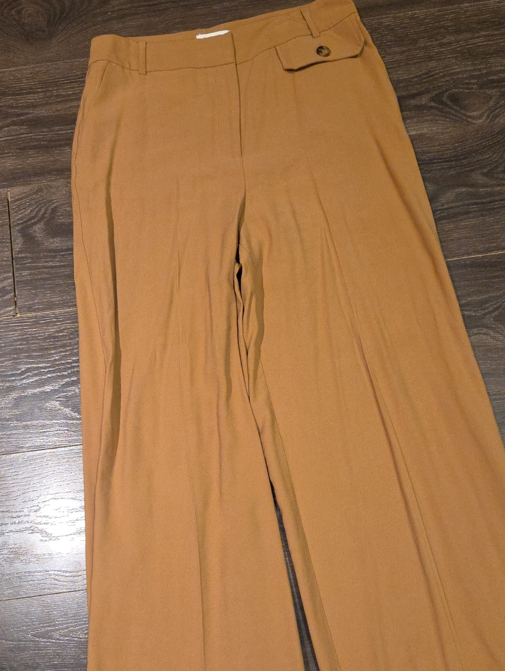 ❤️ TOPSHOP HIGH RISE WIDE LEG PANTS / TROUSERS, CAMEL, 8 (29) - Picture 3 of 8